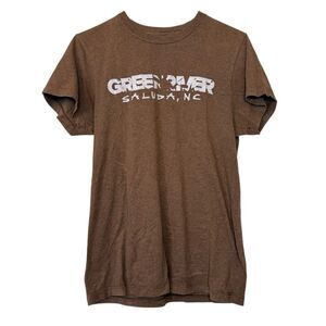 Recover Green River Crew Neck Short Sleeve Graphic T-Shirt Brown Small